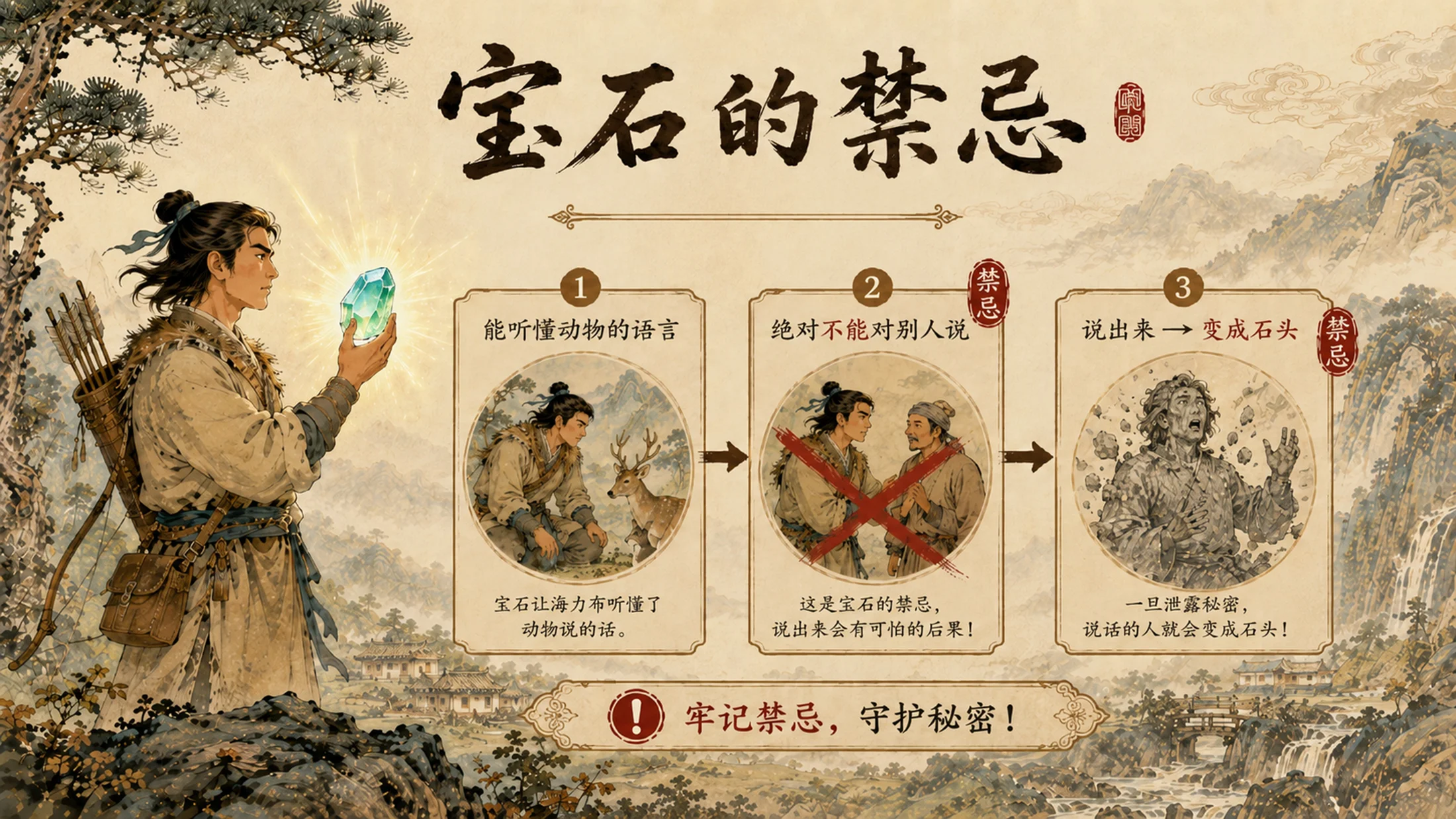 部编版小学语文五年级上册《猎人海力布》PPT课件｜中国民间故事国风公开课模板 - 预览图10