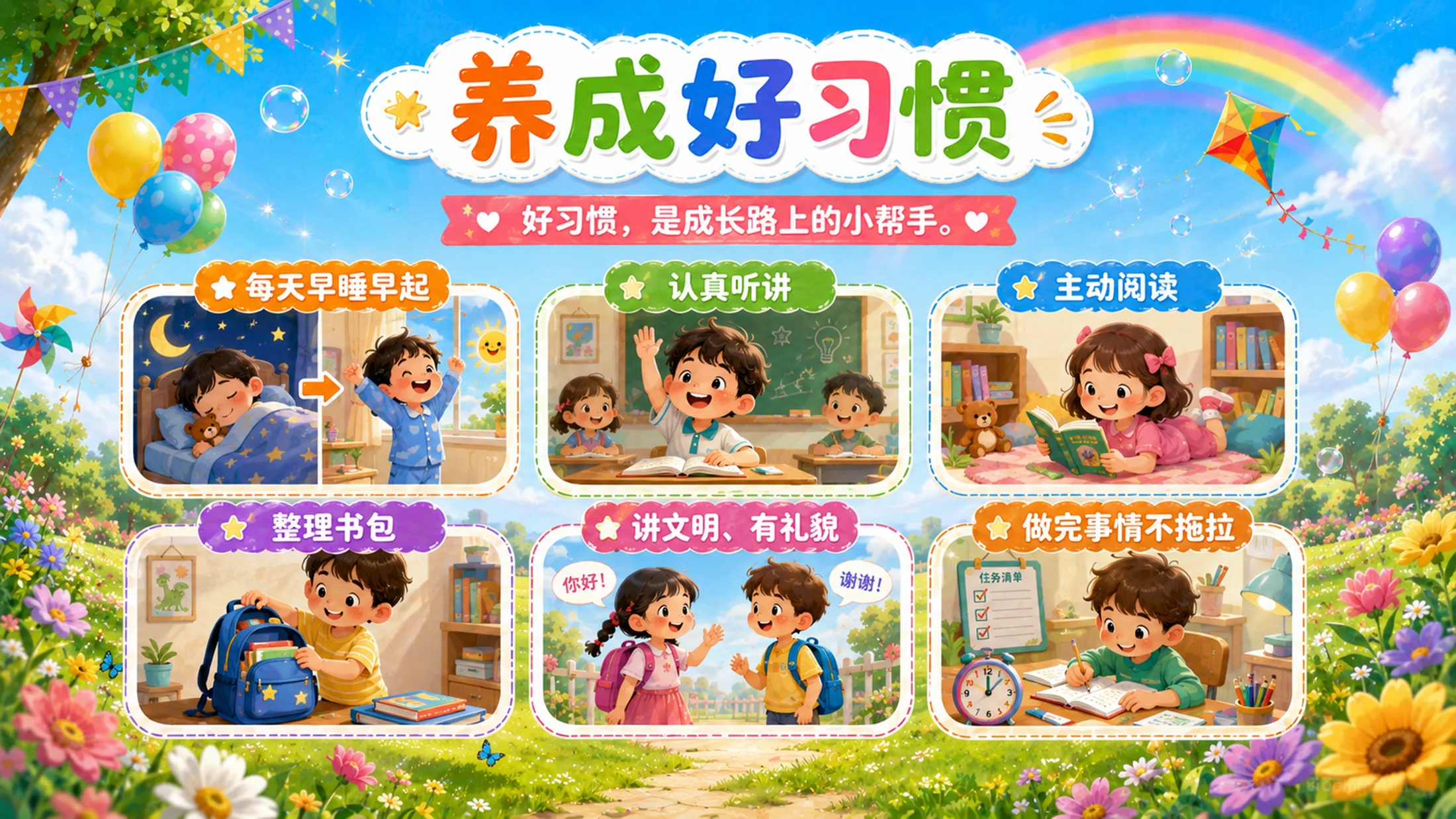 “六一儿童节主题班会PPT课件｜童心飞扬快乐成长活动模板” - 预览图11