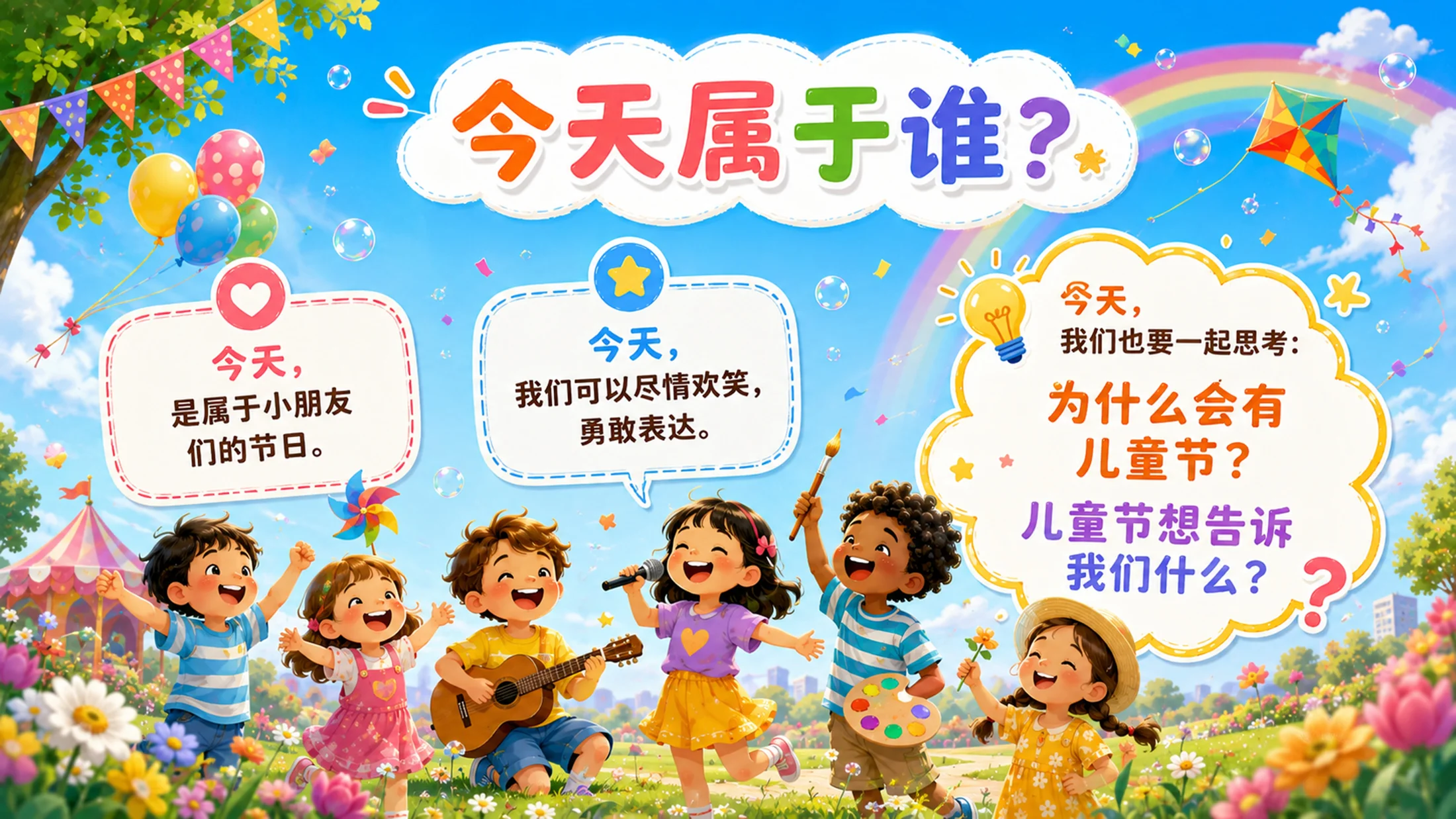 “六一儿童节主题班会PPT课件｜童心飞扬快乐成长活动模板” - 预览图4