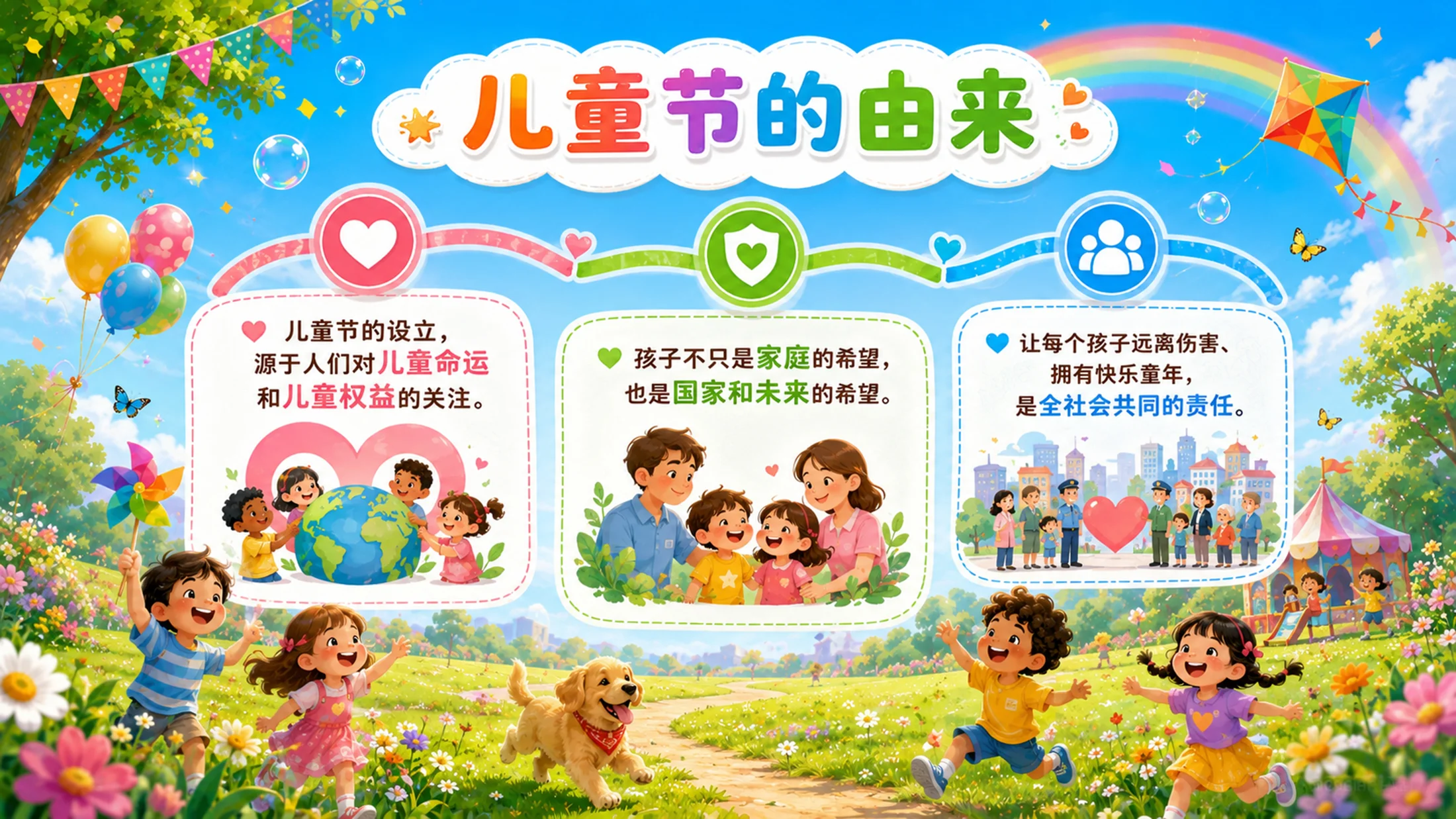 “六一儿童节主题班会PPT课件｜童心飞扬快乐成长活动模板” - 预览图6
