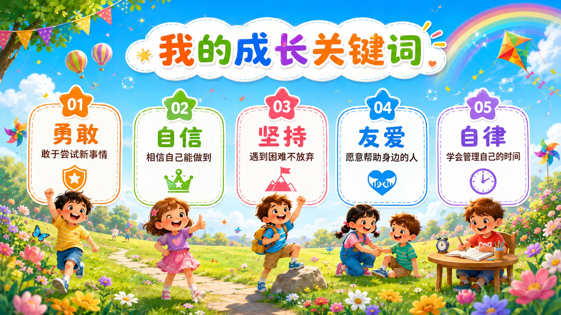 “六一儿童节主题班会PPT课件｜童心飞扬快乐成长活动模板” - 预览图10