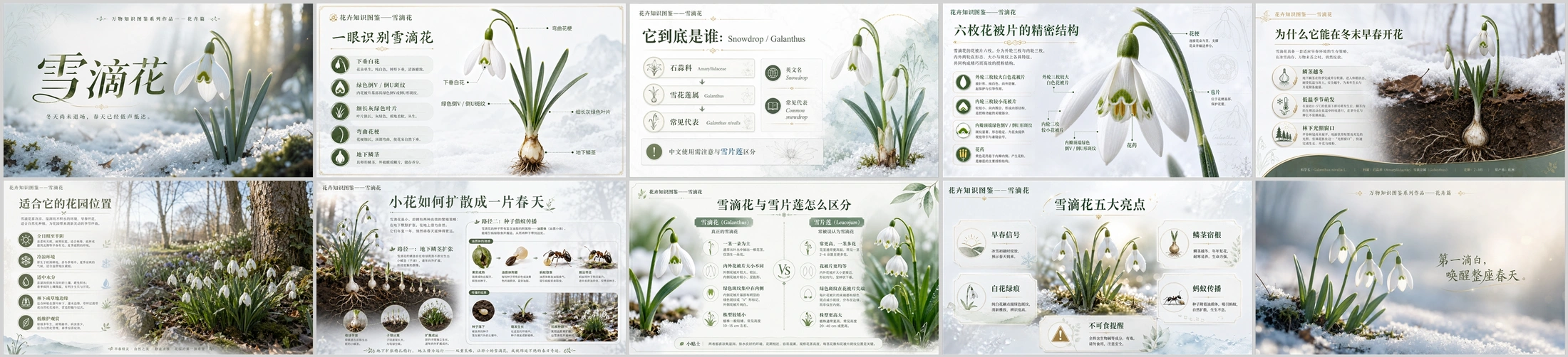 万物知识图鉴系列作品PPT——雪滴花 - 预览图4