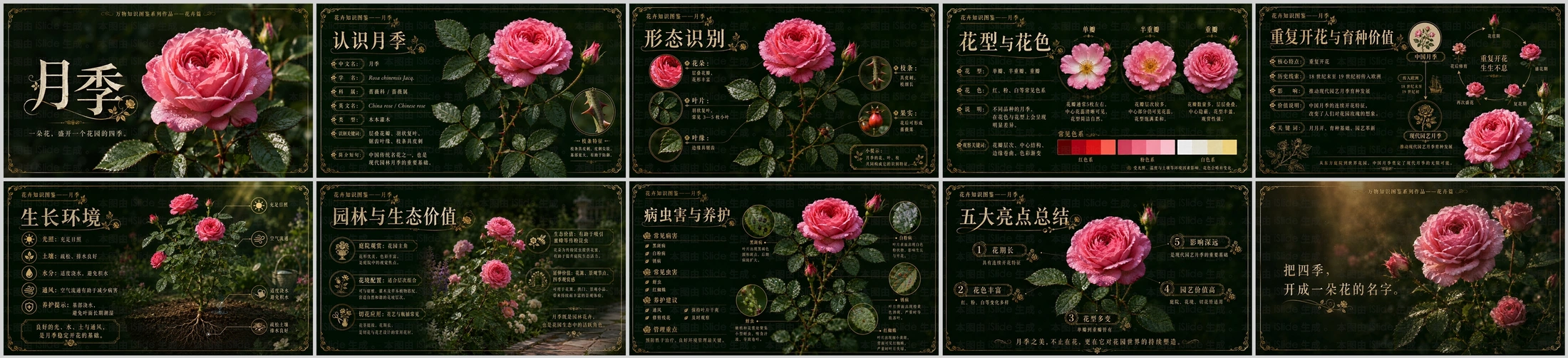 万物知识图鉴系列作品PPT——月季 - 预览图4