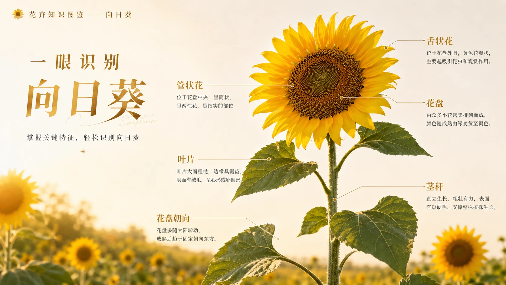 万物知识图鉴系列作品PPT——向日葵 - 预览图1