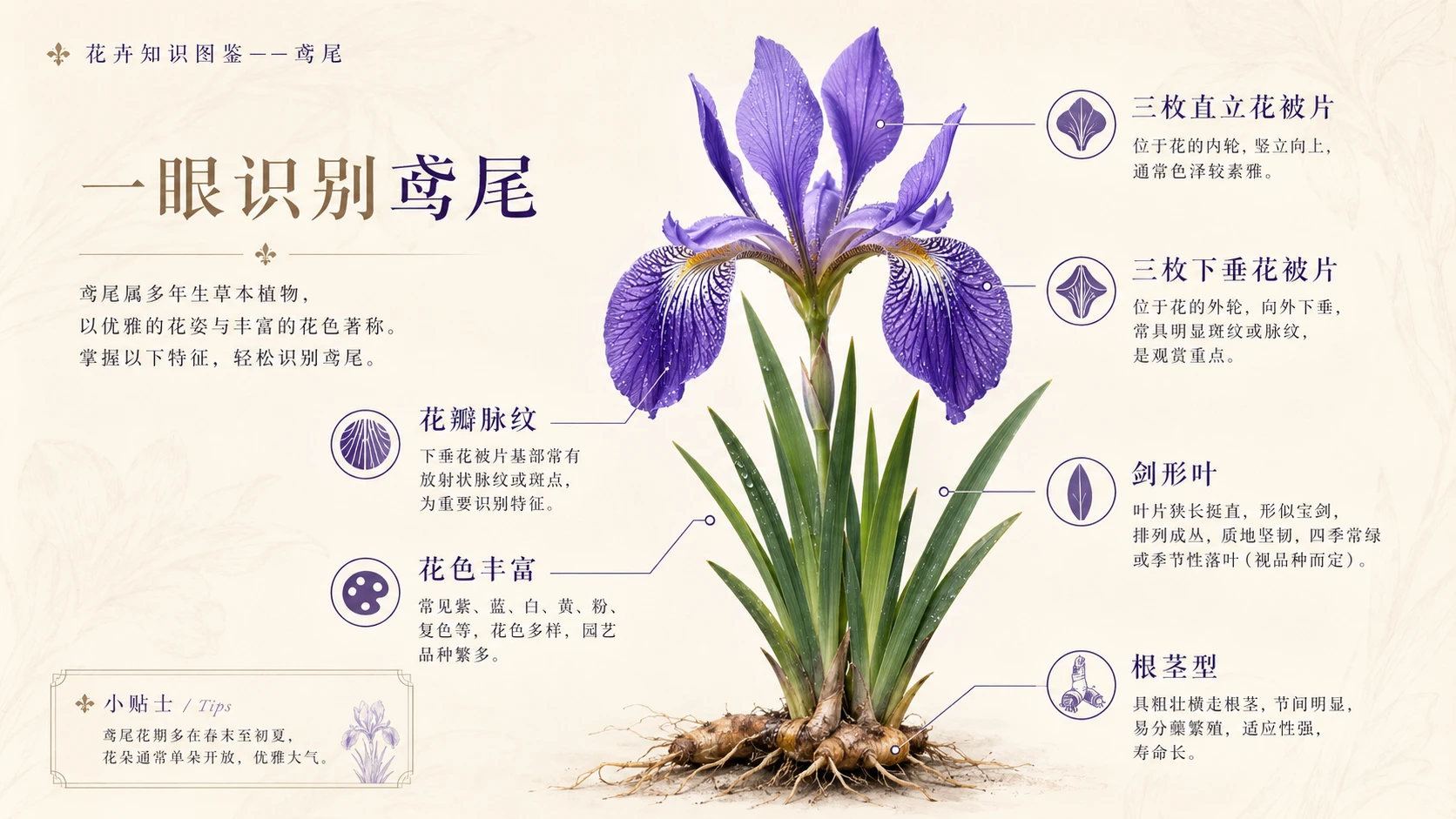万物知识图鉴系列作品PPT——鸢尾 - 预览图1
