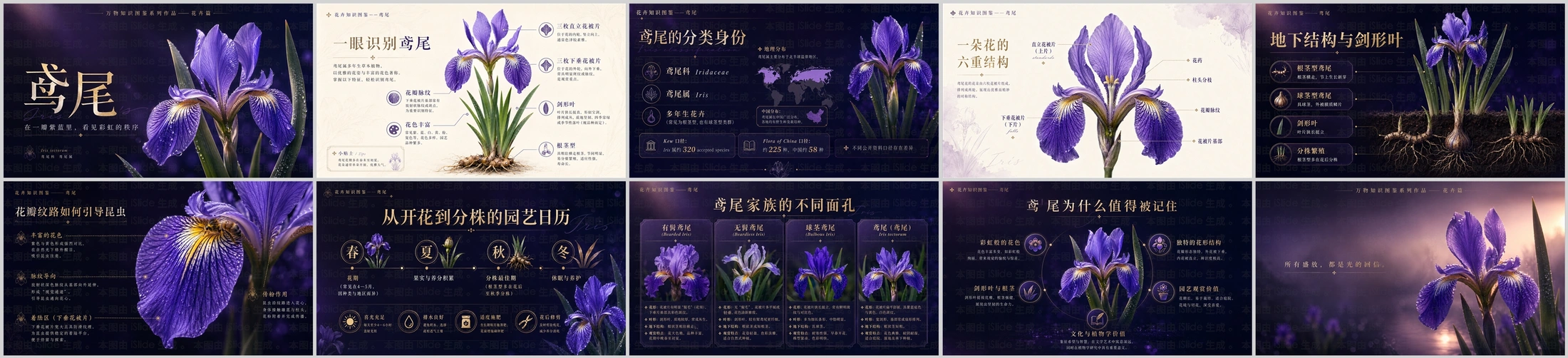 万物知识图鉴系列作品PPT——鸢尾 - 预览图4