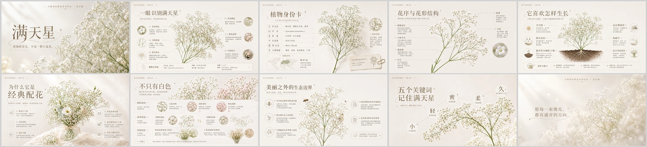 万物知识图鉴系列作品PPT——满天星 - 预览图4