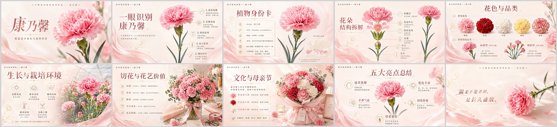 万物知识图鉴系列作品PPT——康乃馨 - 预览图4