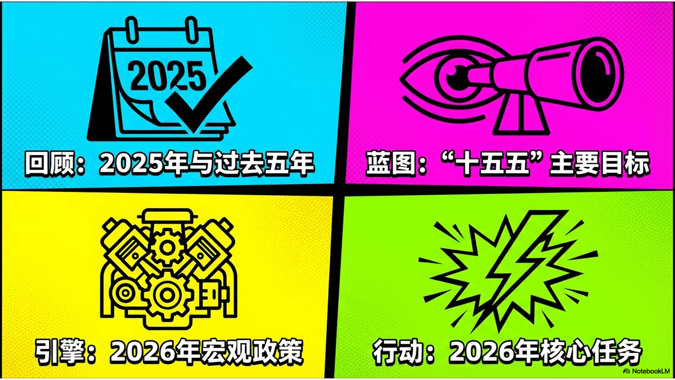 鲜艳波普艺术风格政府工作报告PPT - 预览图1
