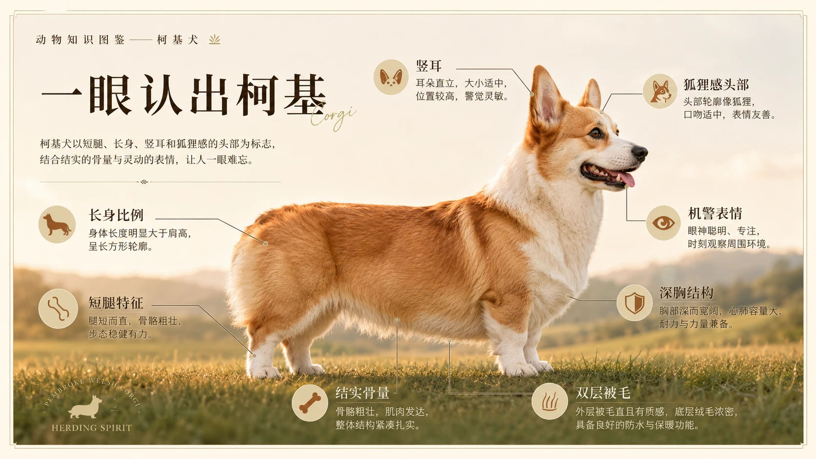 万物知识图鉴系列作品PPT——柯基犬 - 预览图1