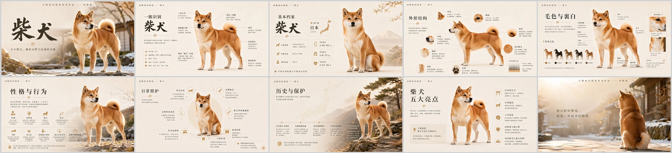 万物知识图鉴系列作品PPT——柴犬【4K】 - 预览图4