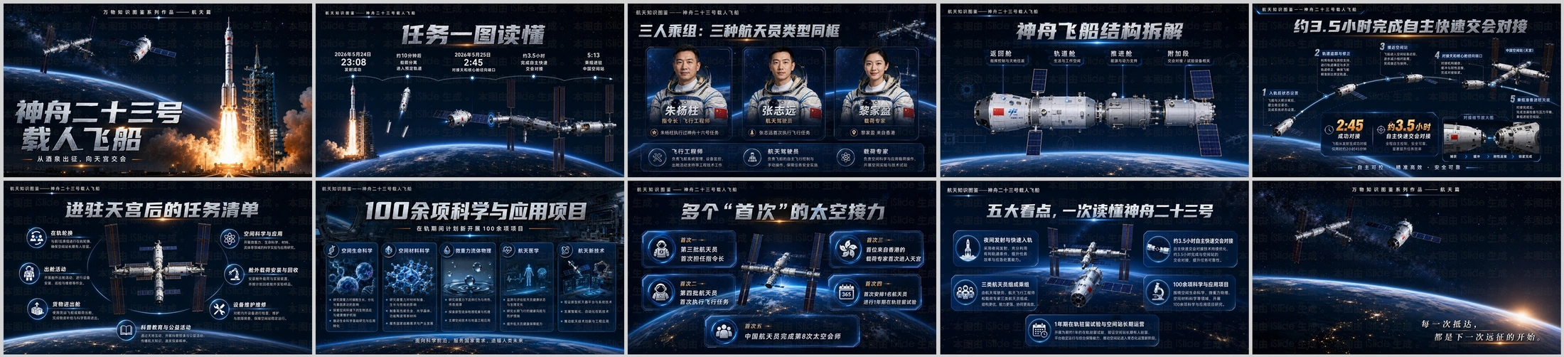 万物知识图鉴系列作品PPT——神舟二十三号载人飞船 - 预览图4