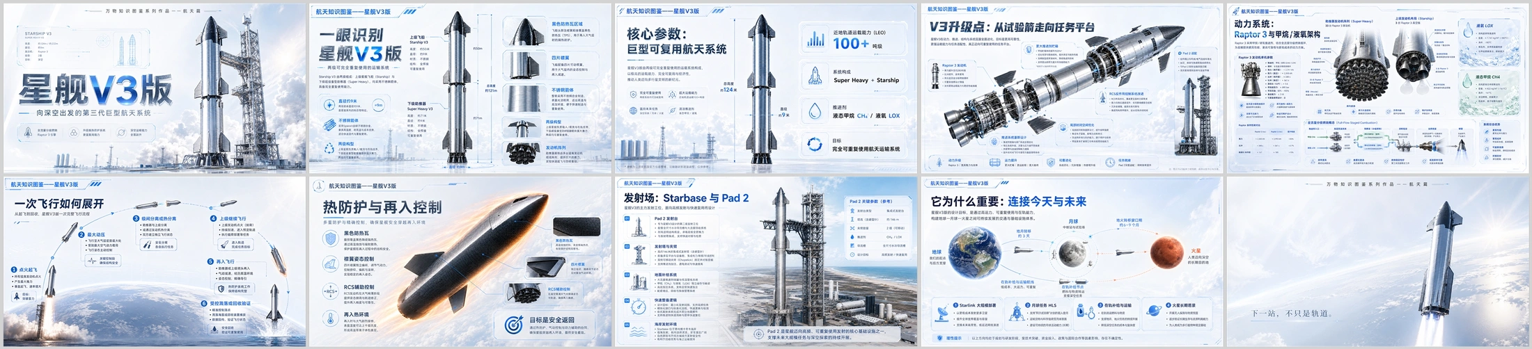 万物知识图鉴系列作品PPT——星舰V3【浅色】 - 预览图4