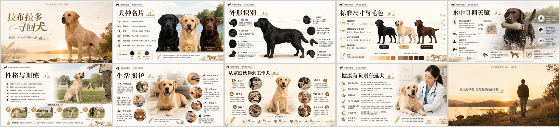 万物知识图鉴系列作品PPT——拉布拉多寻回犬 - 预览图4