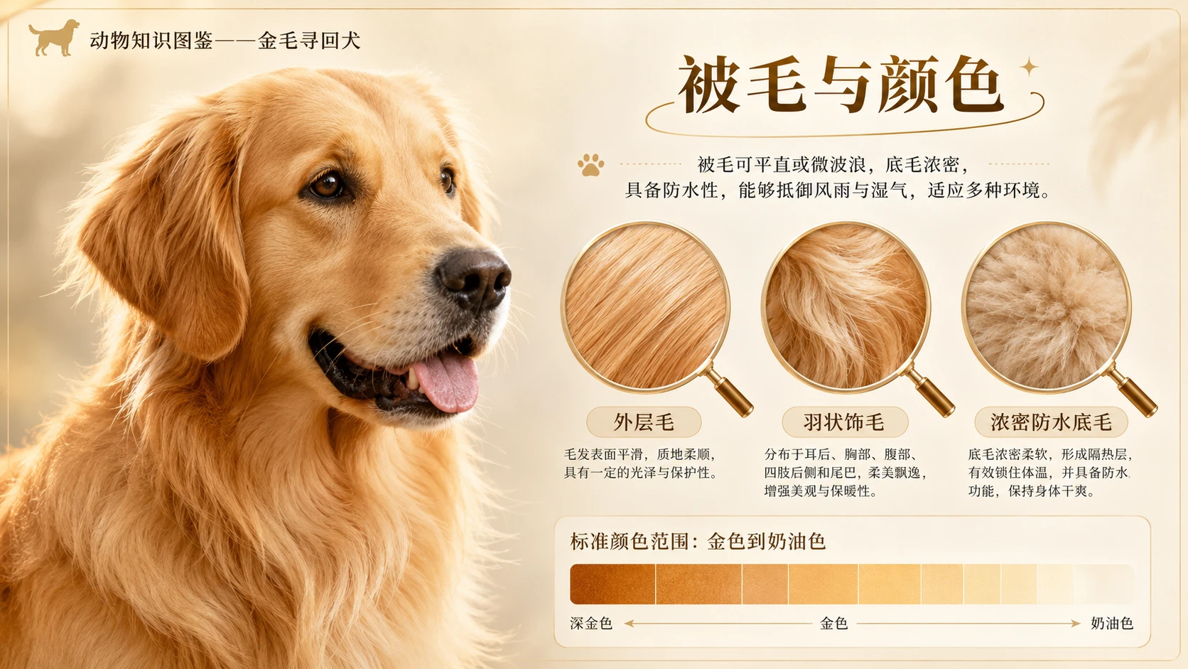万物知识图鉴系列作品PPT——金毛寻回犬 - 预览图2