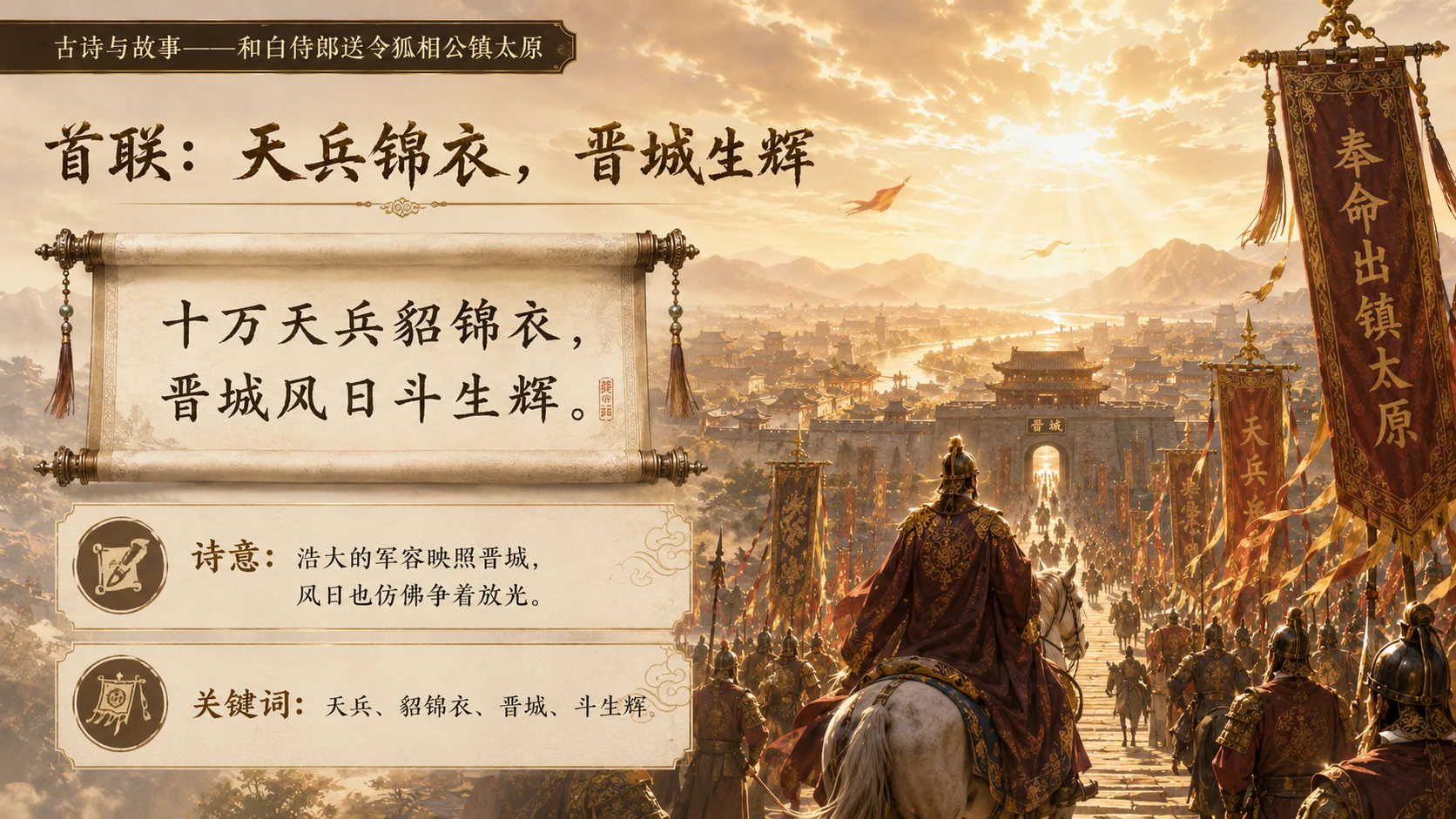 古诗与故事系列作品PPT——和白侍郎送令狐相公镇太原【2K】 - 预览图11