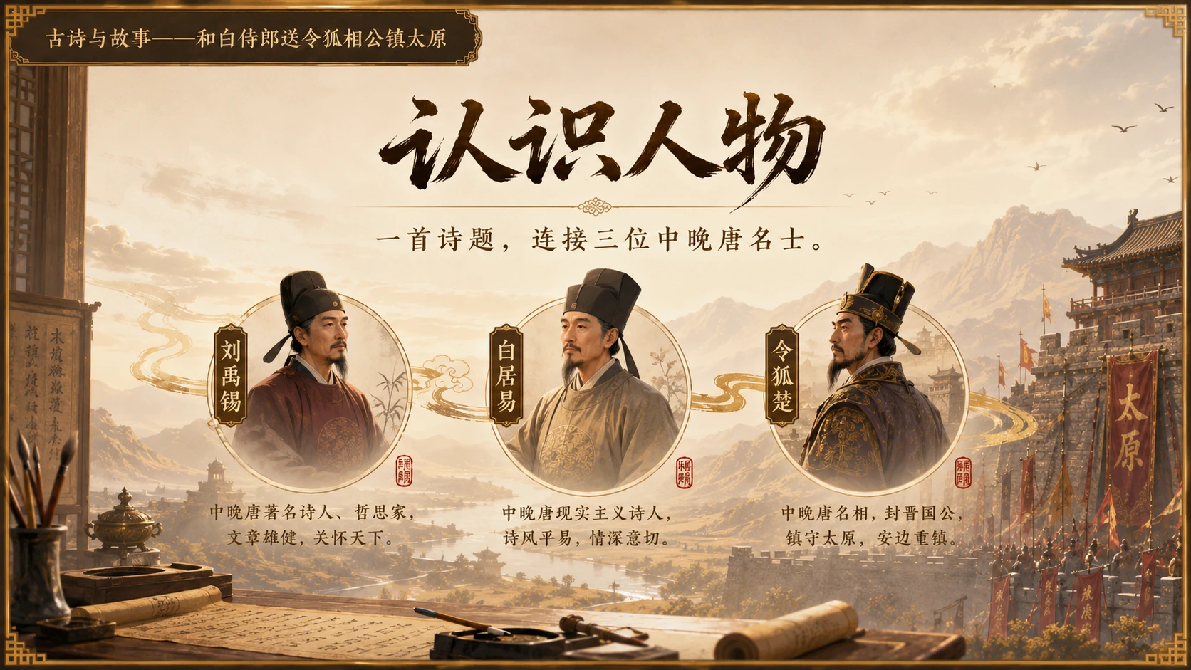 古诗与故事系列作品PPT——和白侍郎送令狐相公镇太原【2K】 - 预览图12