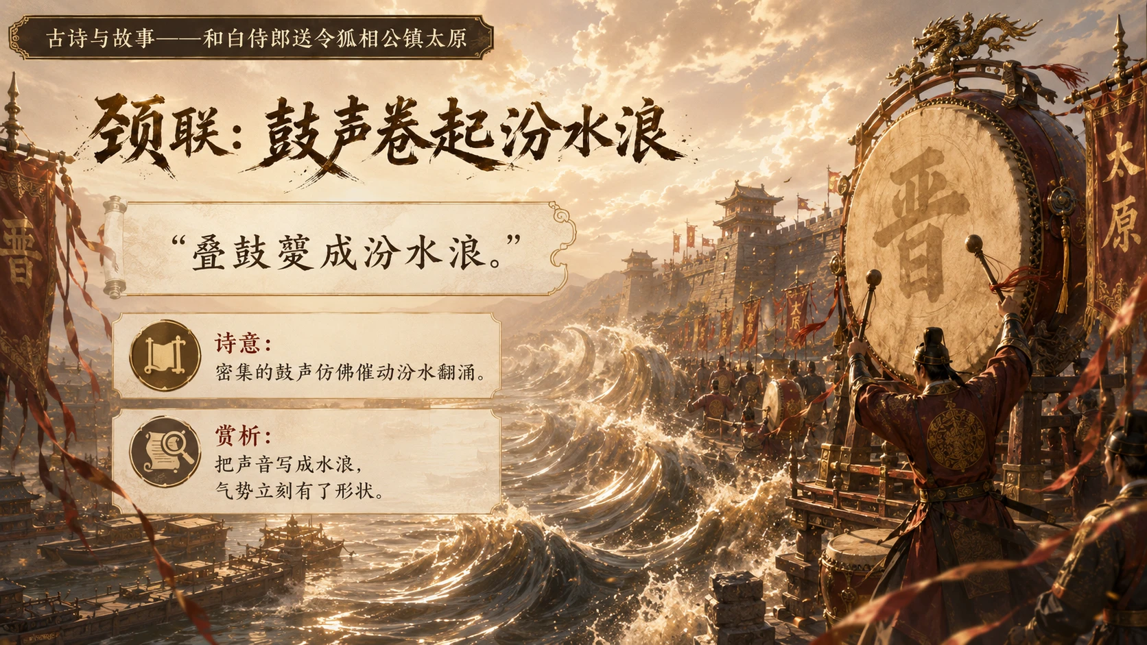 古诗与故事系列作品PPT——和白侍郎送令狐相公镇太原【2K】 - 预览图15