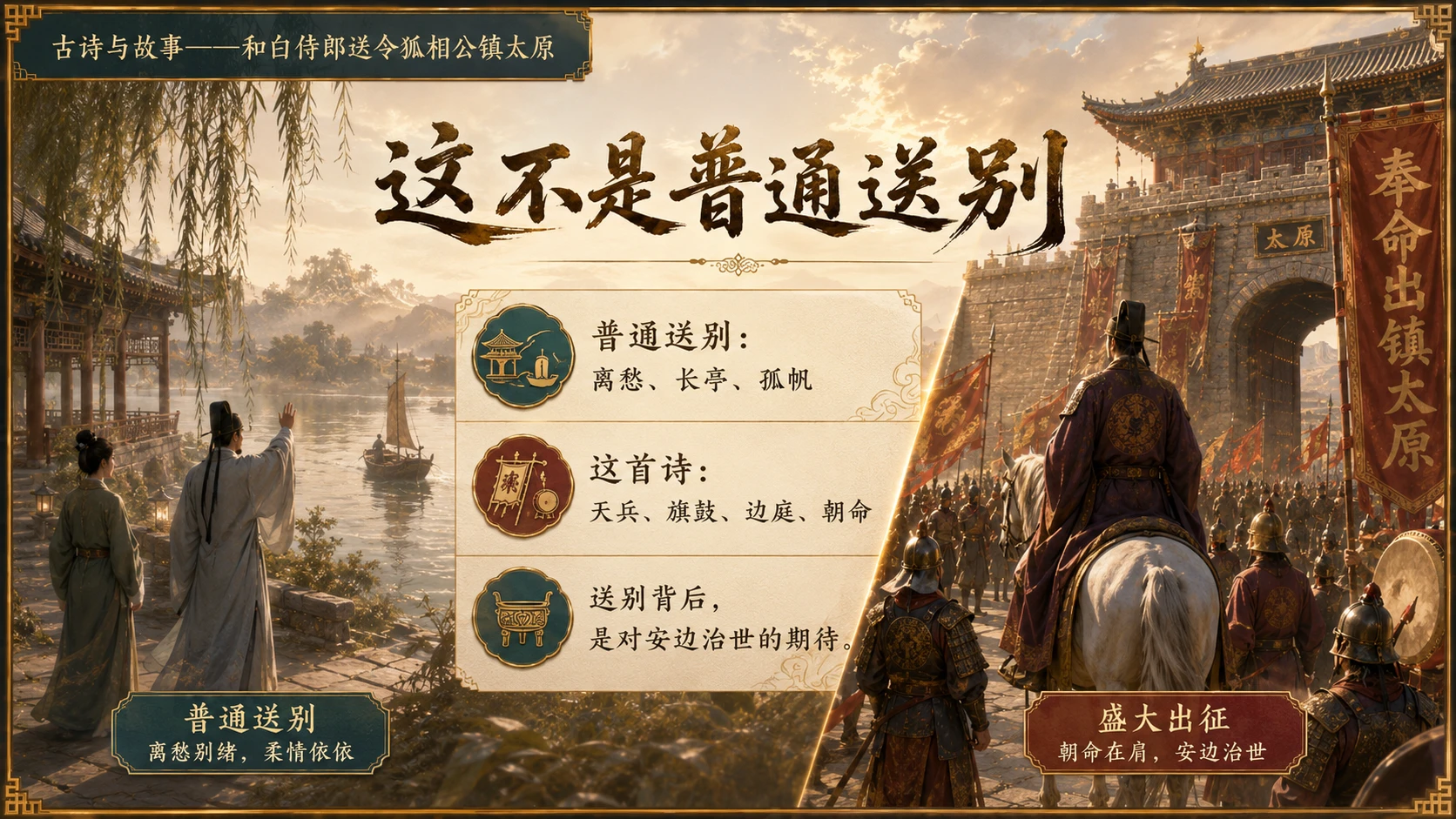 古诗与故事系列作品PPT——和白侍郎送令狐相公镇太原【2K】 - 预览图16
