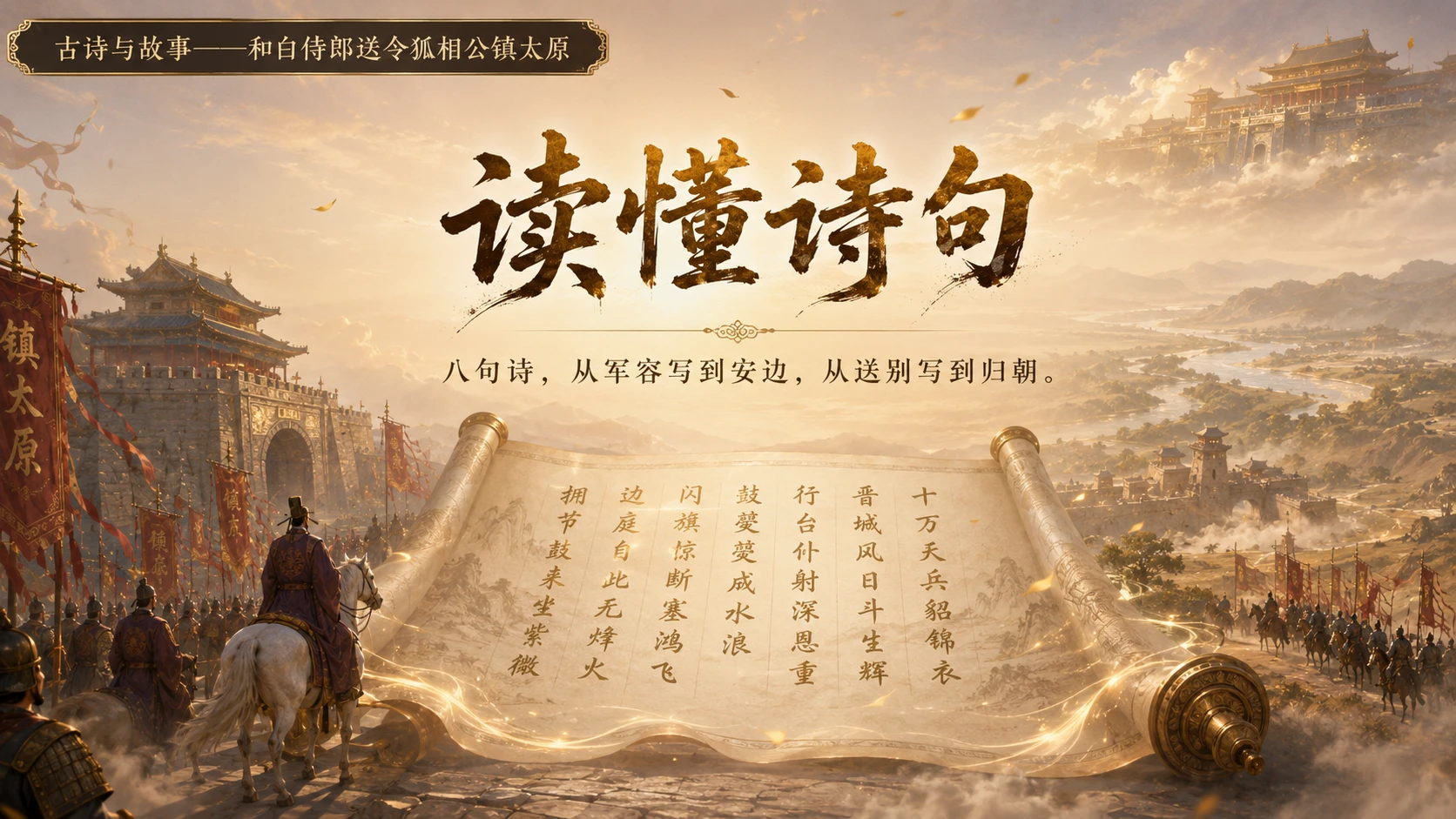 古诗与故事系列作品PPT——和白侍郎送令狐相公镇太原【2K】 - 预览图18