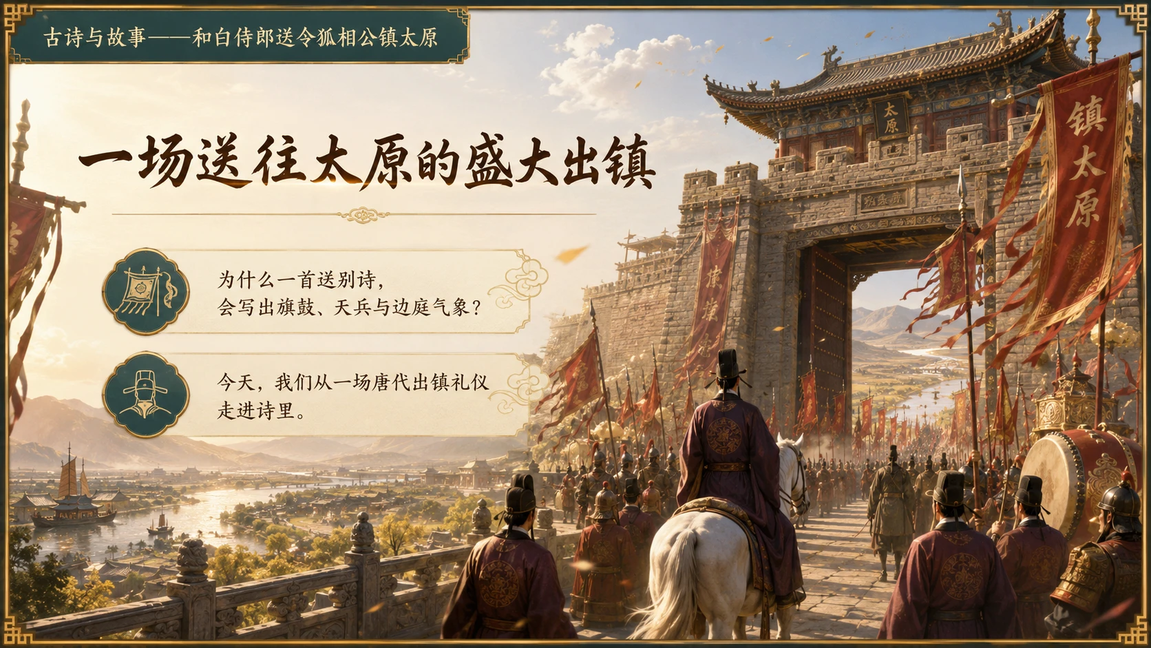 古诗与故事系列作品PPT——和白侍郎送令狐相公镇太原【2K】 - 预览图2