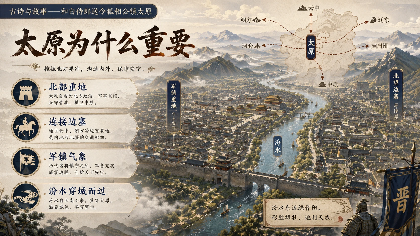 古诗与故事系列作品PPT——和白侍郎送令狐相公镇太原【2K】 - 预览图9