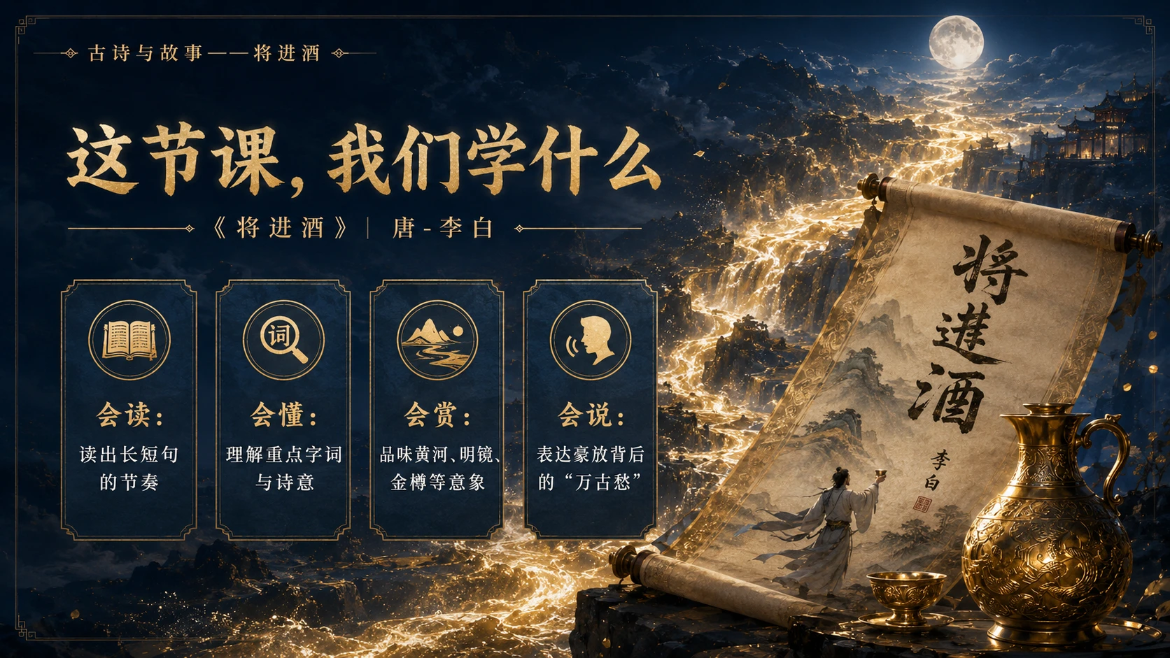 古诗与故事系列作品PPT——将进酒【2K】 - 预览图3