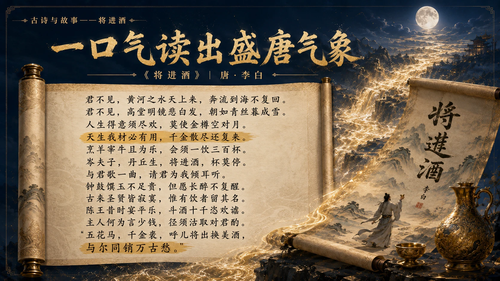 古诗与故事系列作品PPT——将进酒【2K】 - 预览图4
