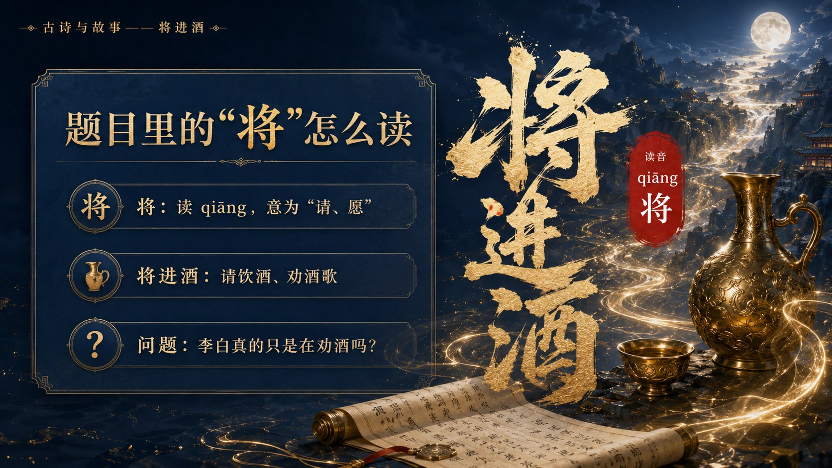 古诗与故事系列作品PPT——将进酒【2K】 - 预览图8
