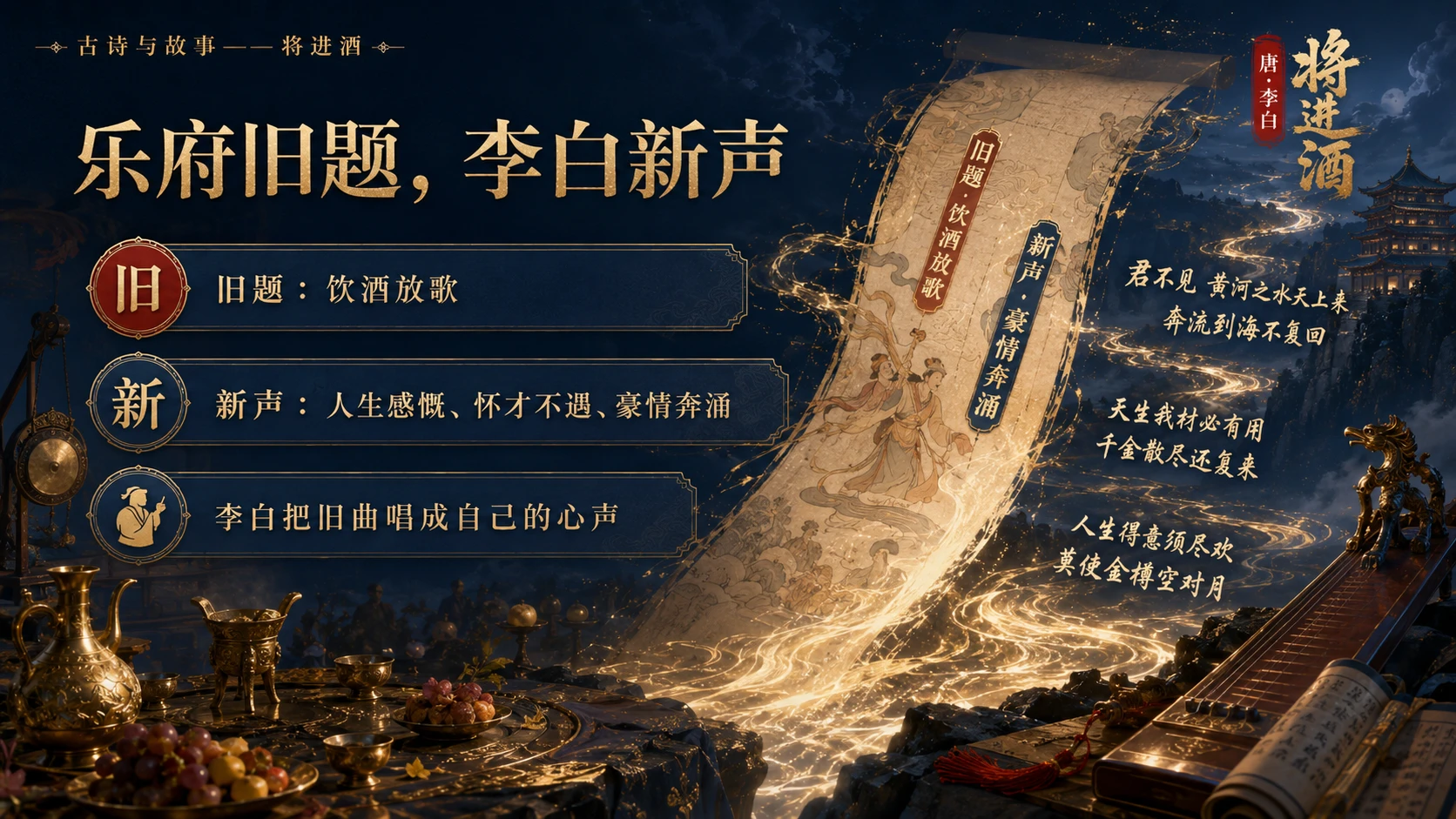古诗与故事系列作品PPT——将进酒【2K】 - 预览图9