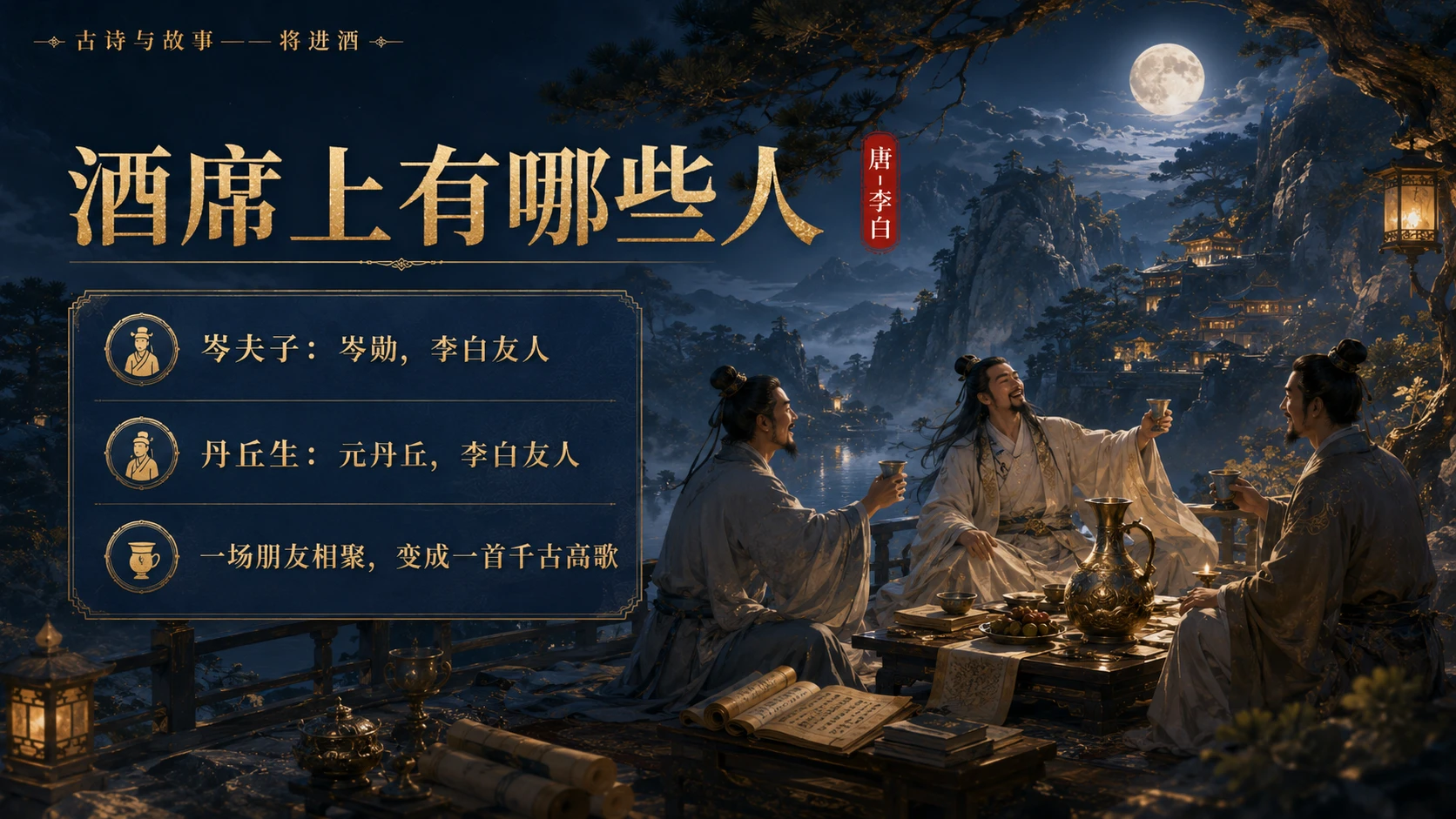 古诗与故事系列作品PPT——将进酒【2K】 - 预览图10
