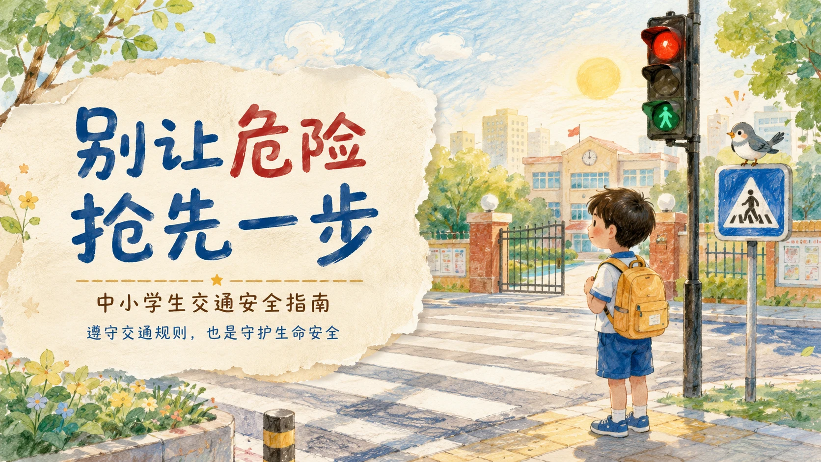 别让危险步抢先一步——中小学生交通安全指南 - 预览图1
