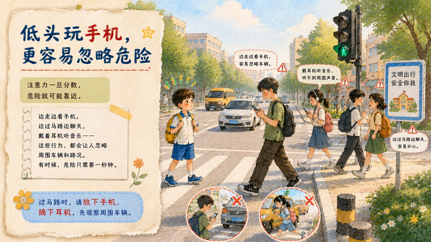 别让危险步抢先一步——中小学生交通安全指南 - 预览图4