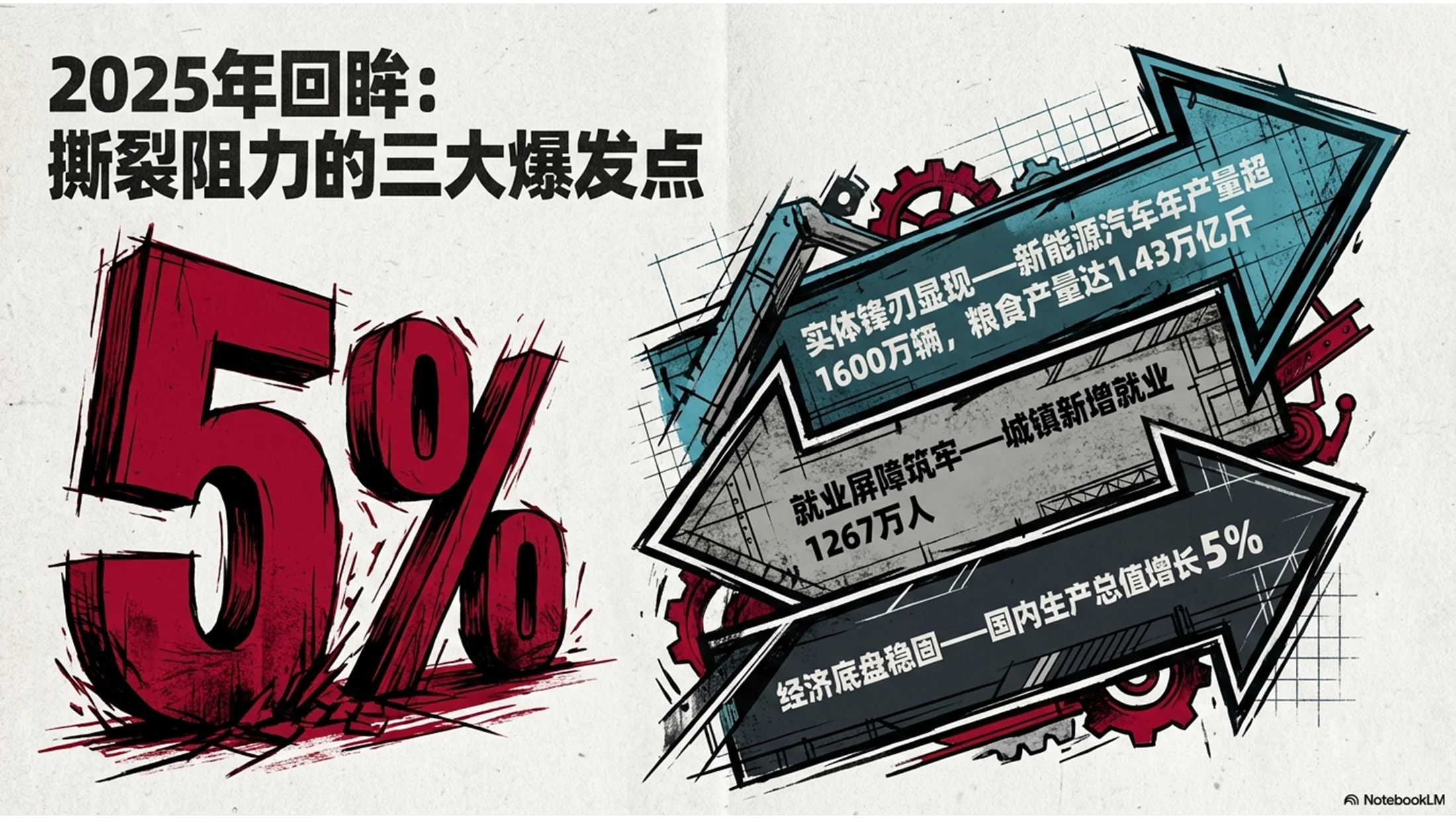 复古表现主义风格政府工作报告PPT - 预览图1