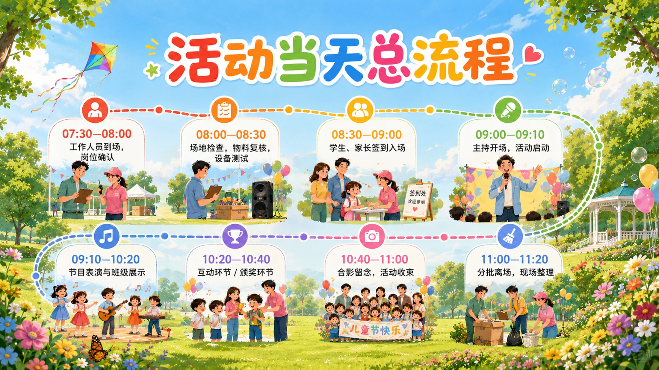 六一儿童节游园会活动PPT模板｜亲子互动游戏策划方案 - 预览图8