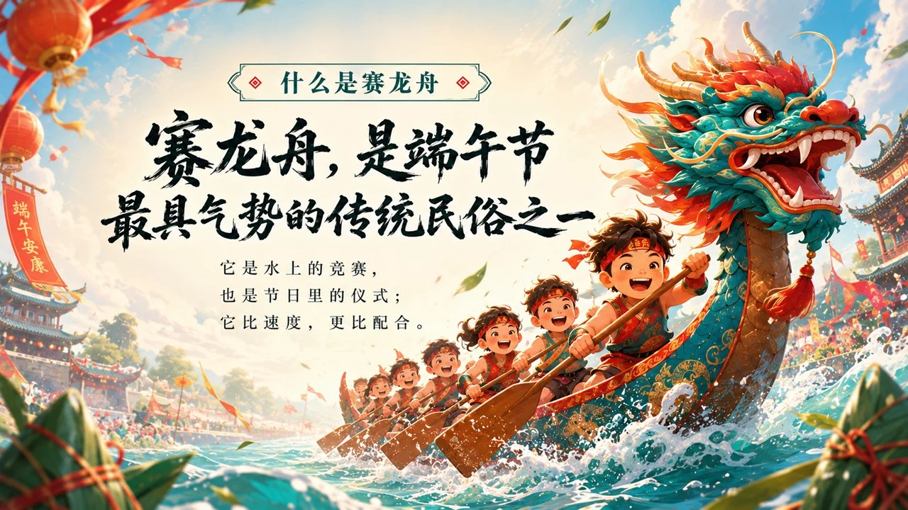鼓声里的端午节：中小学生赛龙舟传统文化课PPT - 预览图2