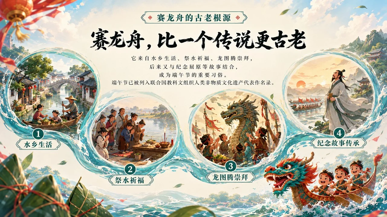鼓声里的端午节：中小学生赛龙舟传统文化课PPT - 预览图4