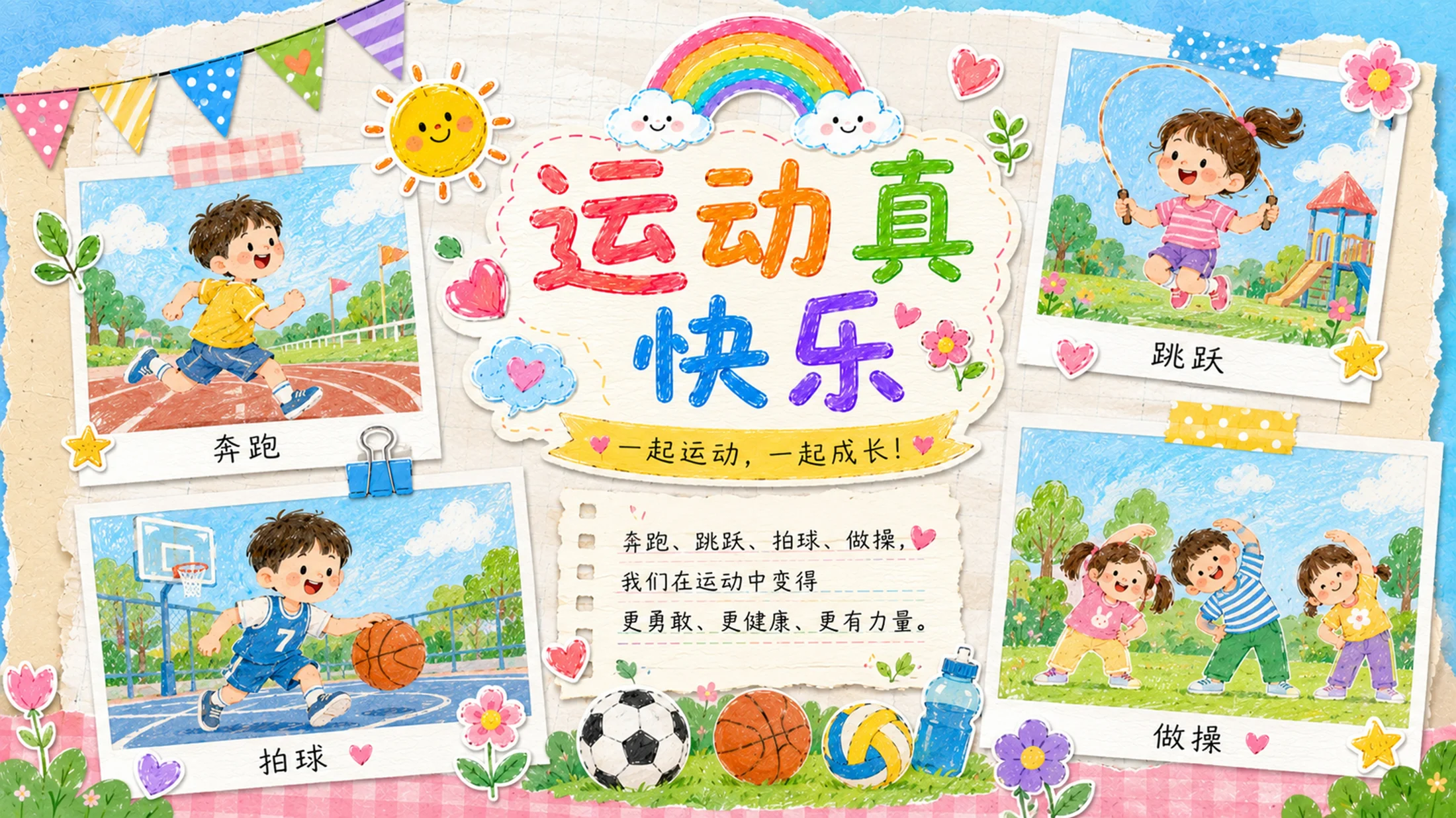 六一儿童节成长纪念PPT模板｜幼儿园儿童成长相册展示 - 预览图11