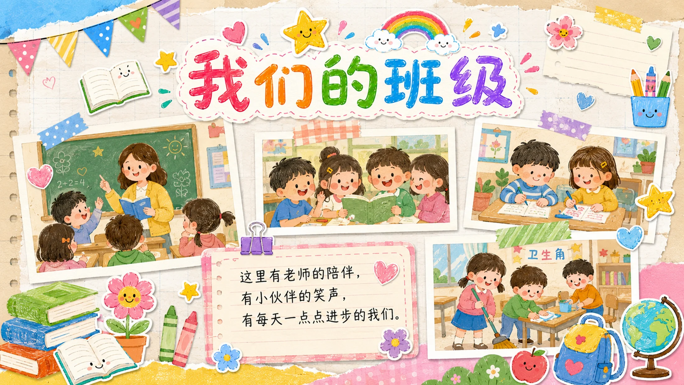 六一儿童节成长纪念PPT模板｜幼儿园儿童成长相册展示 - 预览图5