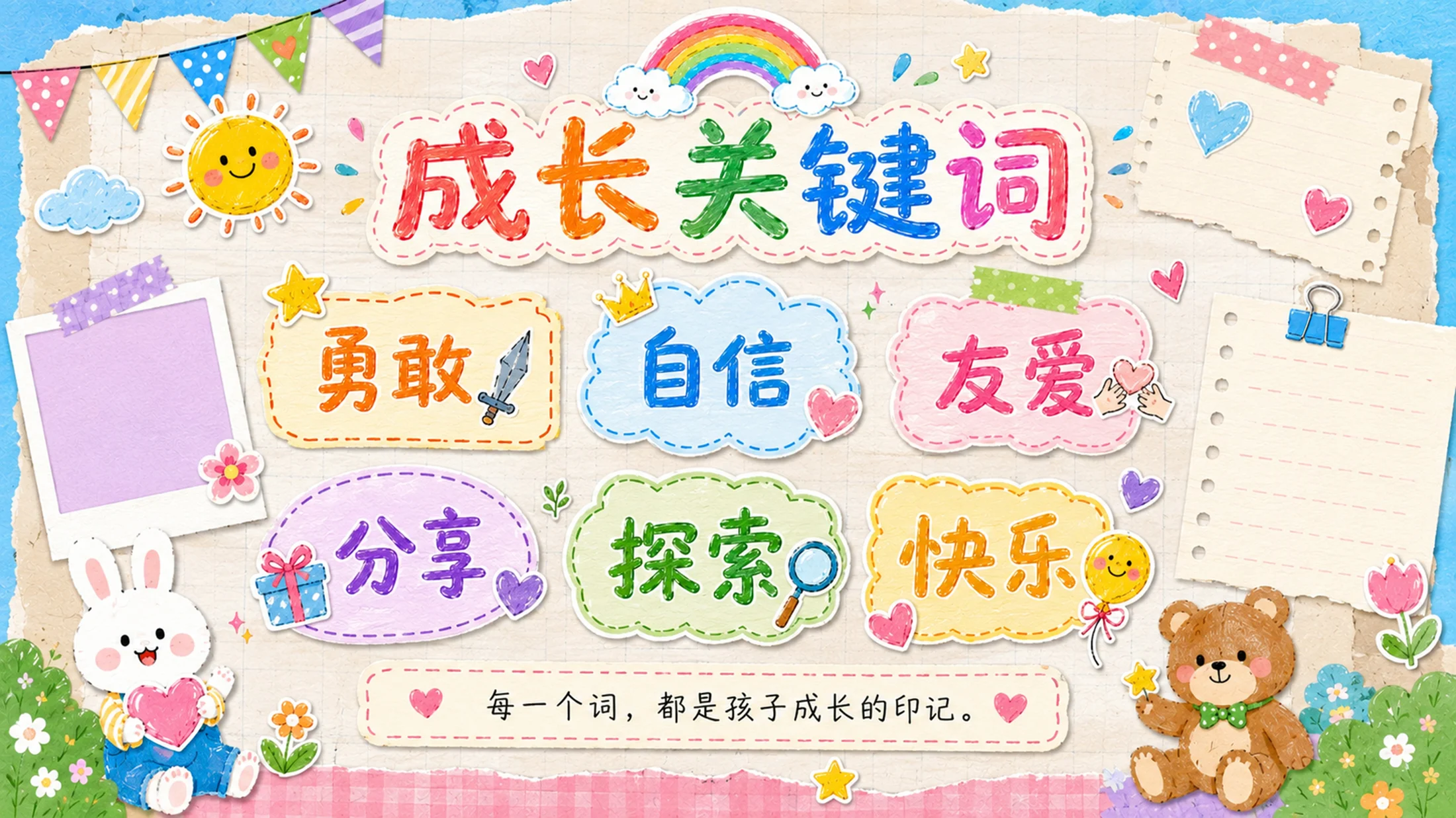 六一儿童节成长纪念PPT模板｜幼儿园儿童成长相册展示 - 预览图6