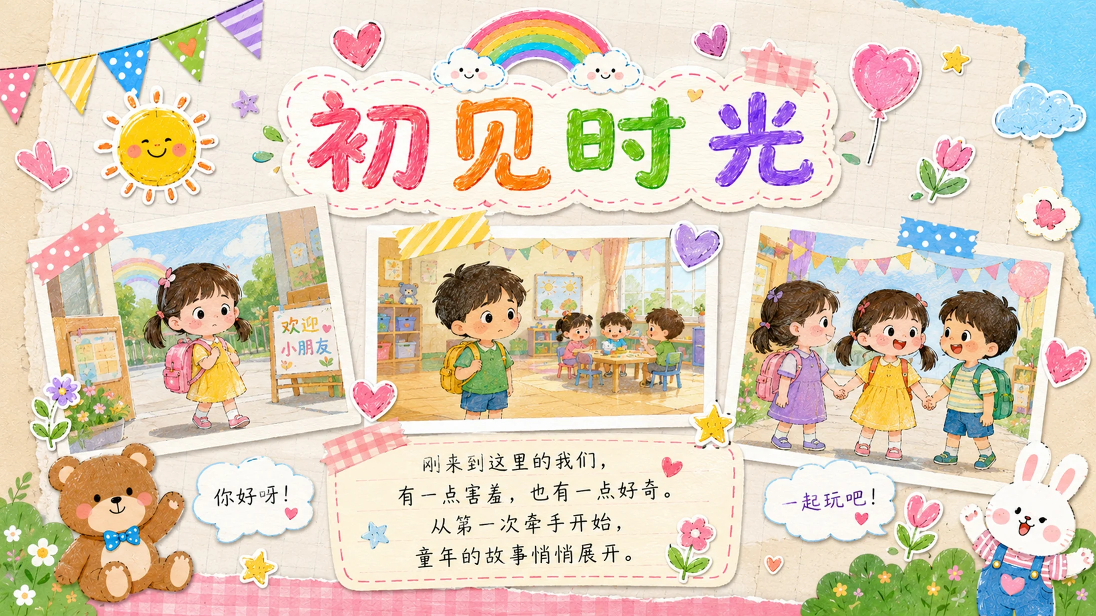 六一儿童节成长纪念PPT模板｜幼儿园儿童成长相册展示 - 预览图8