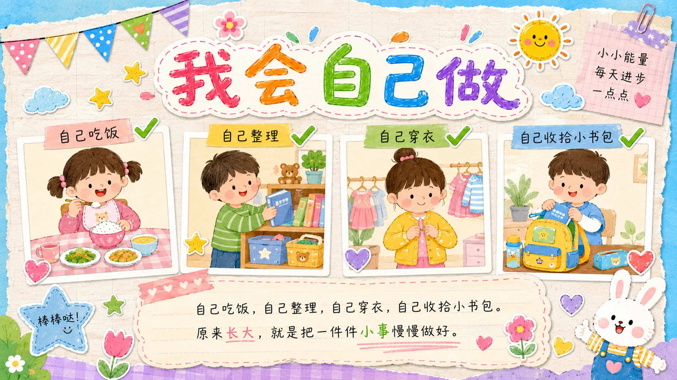 六一儿童节成长纪念PPT模板｜幼儿园儿童成长相册展示 - 预览图9