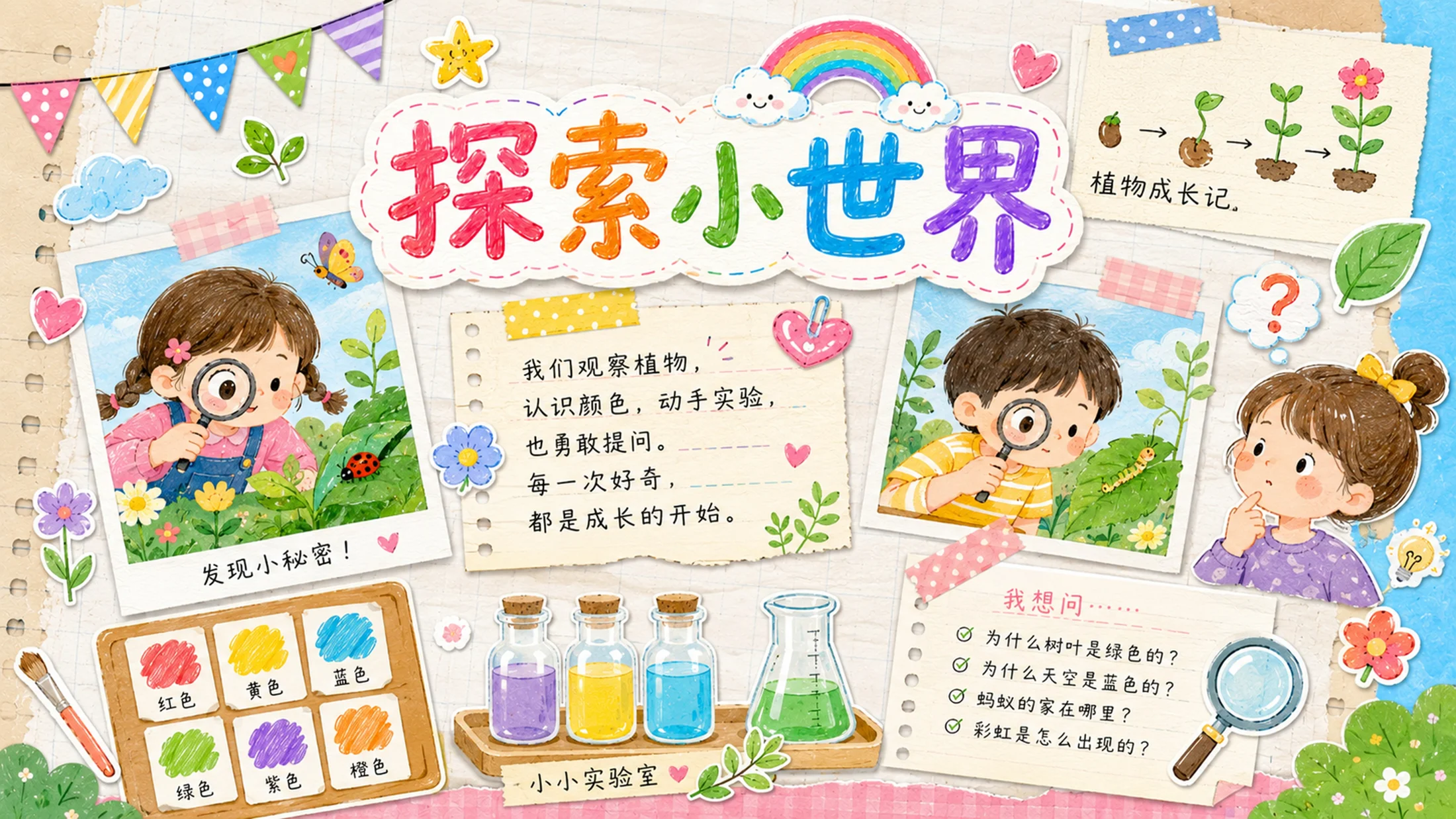 六一儿童节成长纪念PPT模板｜幼儿园儿童成长相册展示 - 预览图10