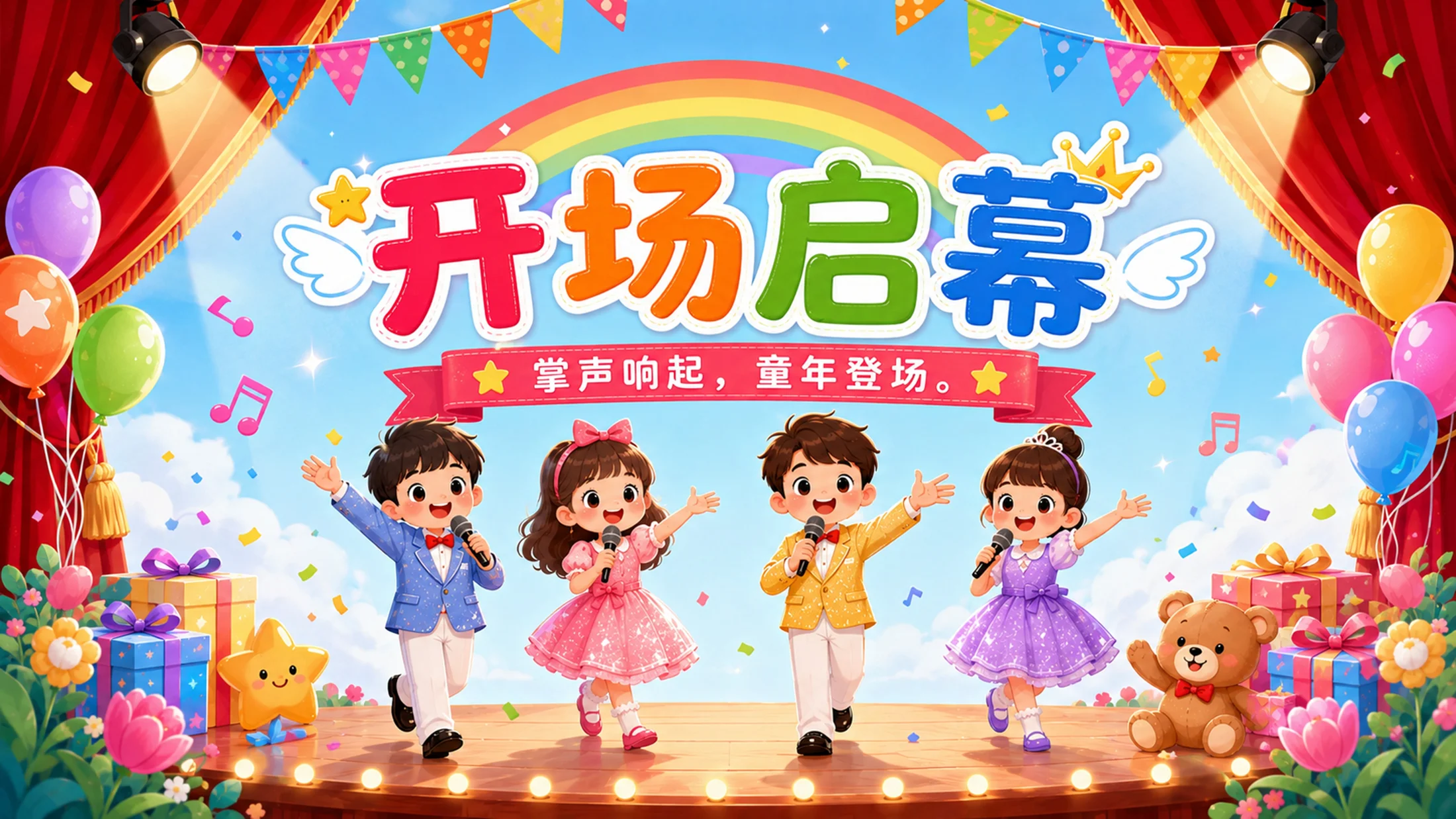六一儿童节主持词串词PPT模板｜文艺汇演节目流程主持稿 - 预览图3