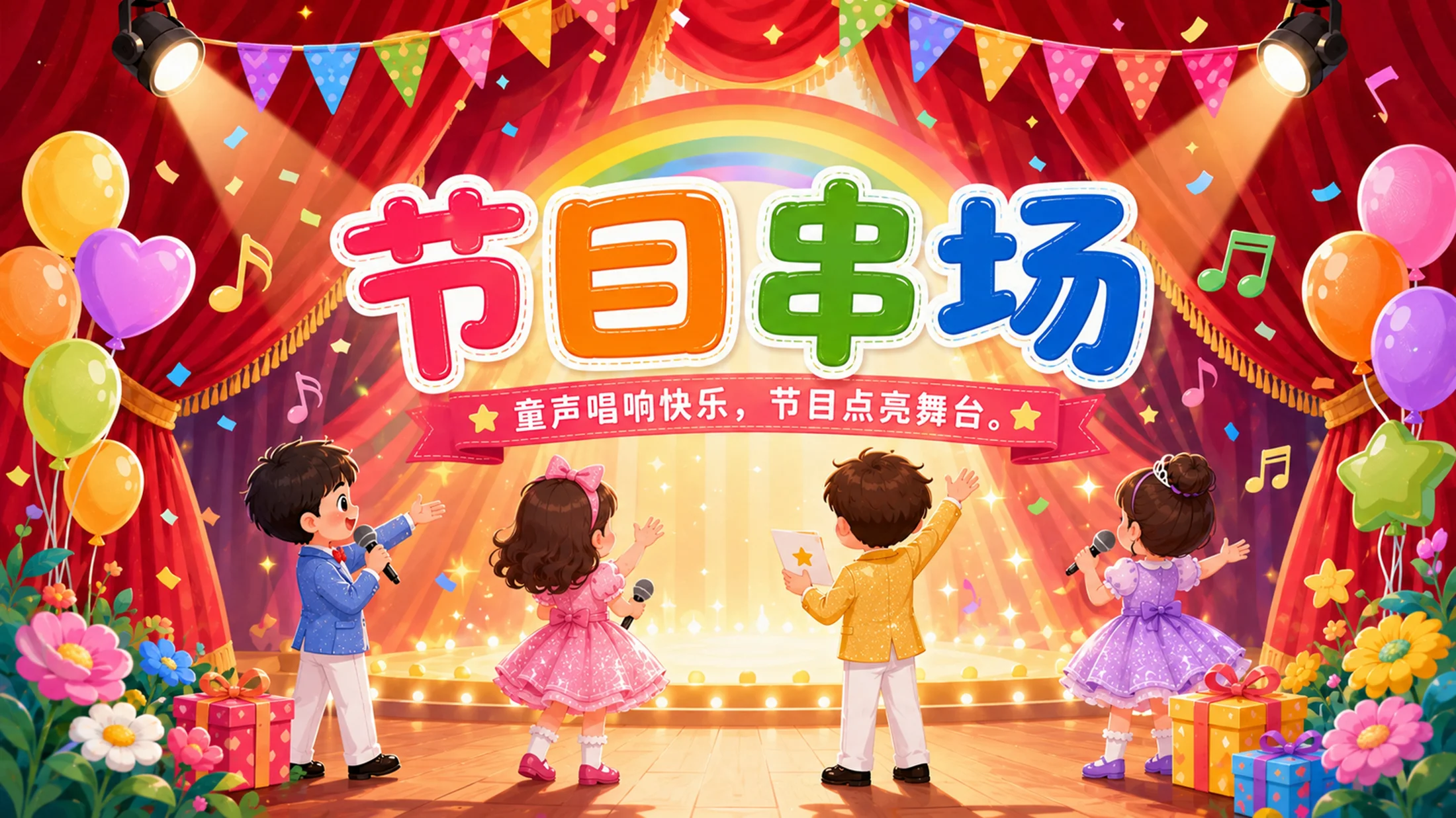 六一儿童节主持词串词PPT模板｜文艺汇演节目流程主持稿 - 预览图7