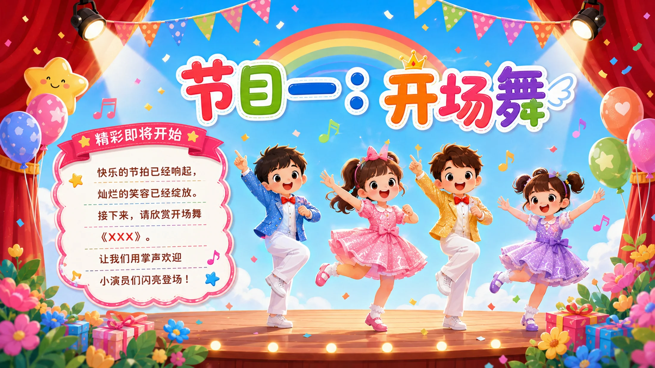 六一儿童节主持词串词PPT模板｜文艺汇演节目流程主持稿 - 预览图8
