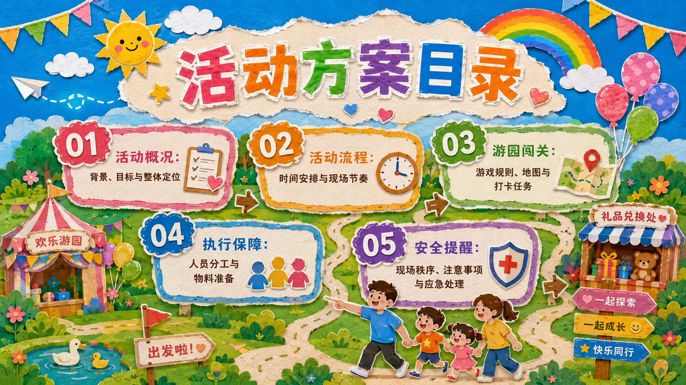 六一儿童节游园会活动PPT模板｜亲子互动游戏策划方案 - 预览图2
