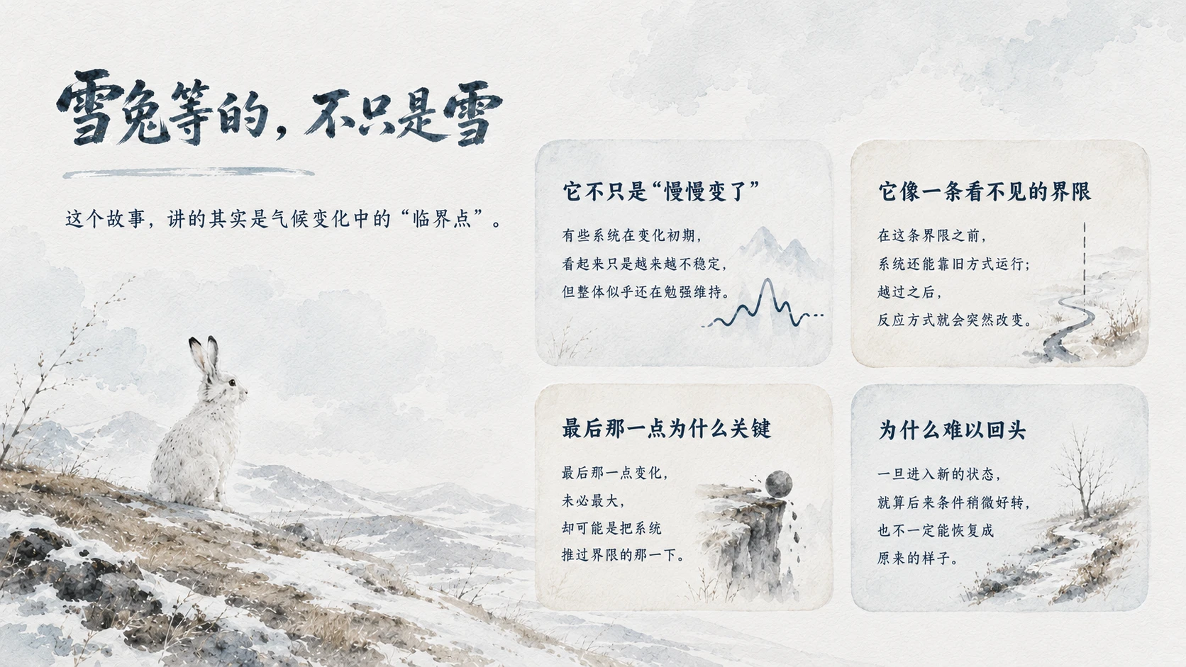 气候变化寓言绘本PPT｜雪兔等白 - 预览图2