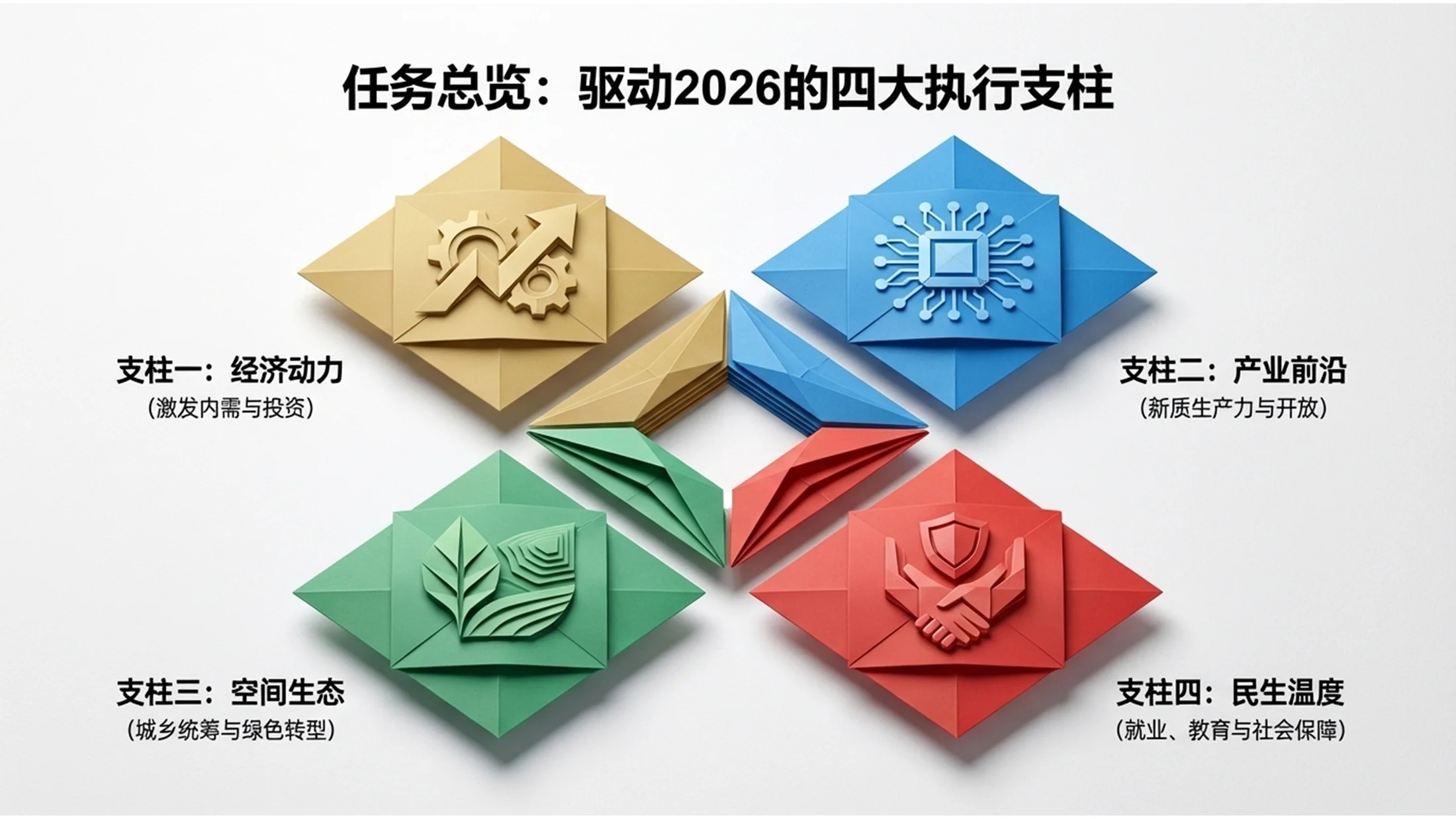 现代折纸艺术风格政府工作报告PPT - 预览图6