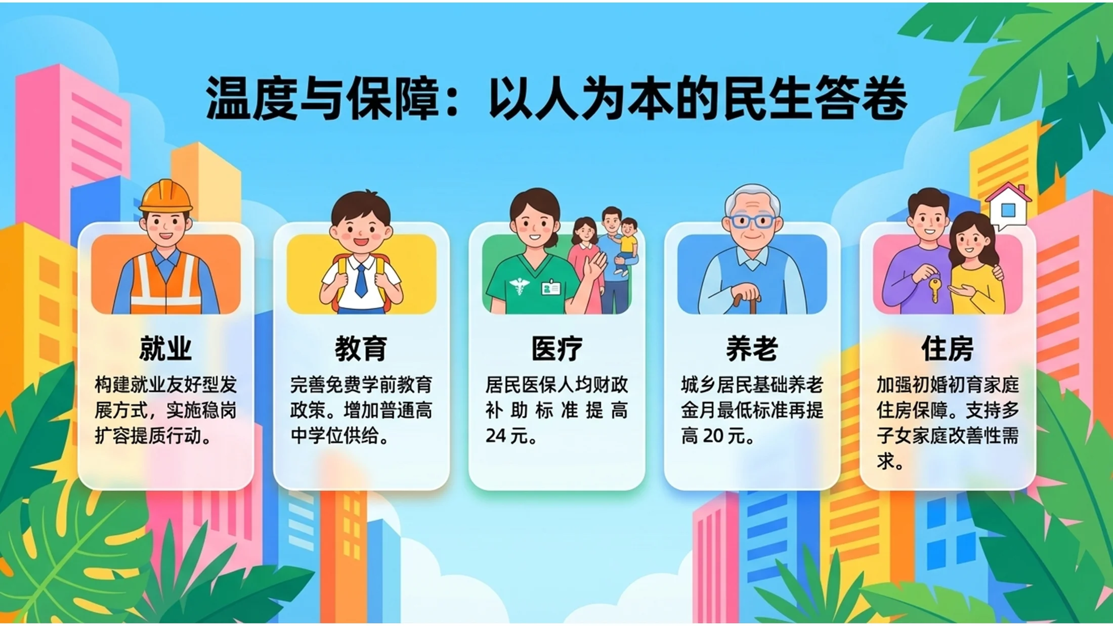 彩色中式插画政府工作报告PPT - 预览图7